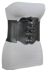 Faux Leather Wide Sexy High Waisted Corset Belt